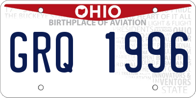 OH license plate GRQ1996