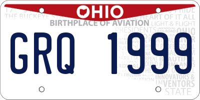 OH license plate GRQ1999