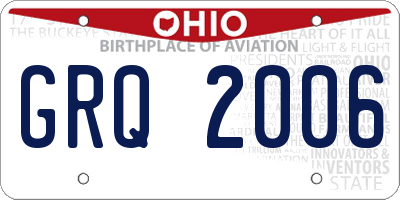 OH license plate GRQ2006