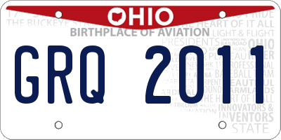 OH license plate GRQ2011