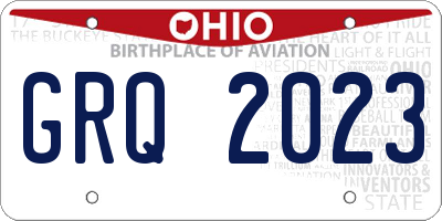 OH license plate GRQ2023