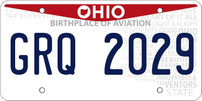 OH license plate GRQ2029