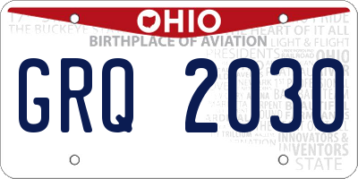 OH license plate GRQ2030