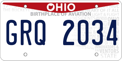 OH license plate GRQ2034