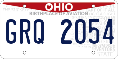 OH license plate GRQ2054