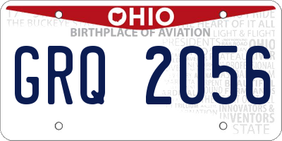 OH license plate GRQ2056