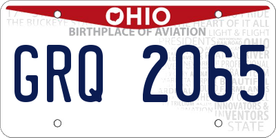OH license plate GRQ2065