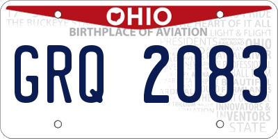OH license plate GRQ2083