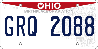OH license plate GRQ2088