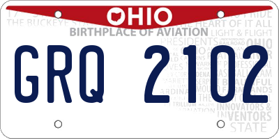 OH license plate GRQ2102