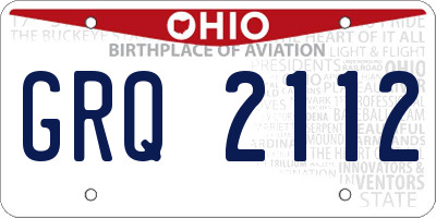 OH license plate GRQ2112