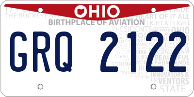 OH license plate GRQ2122