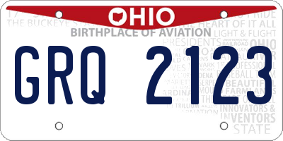 OH license plate GRQ2123