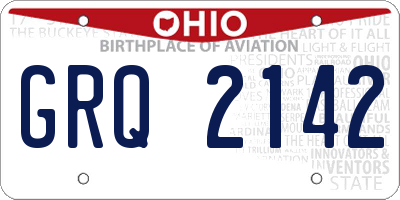 OH license plate GRQ2142