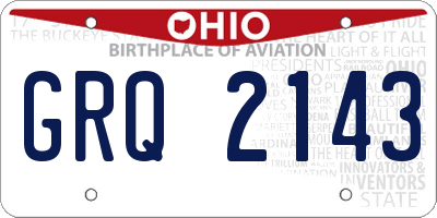 OH license plate GRQ2143