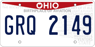 OH license plate GRQ2149
