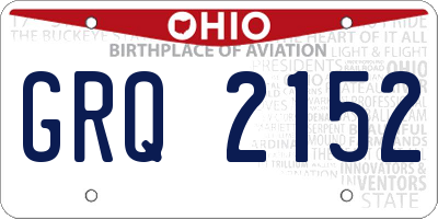 OH license plate GRQ2152
