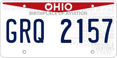 OH license plate GRQ2157