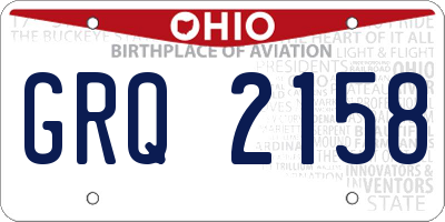 OH license plate GRQ2158