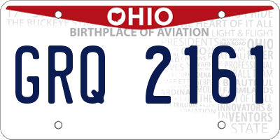OH license plate GRQ2161