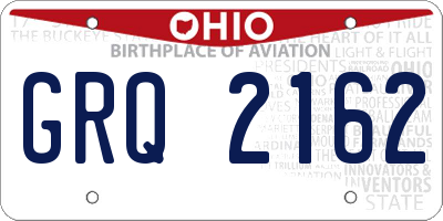 OH license plate GRQ2162