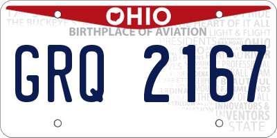 OH license plate GRQ2167