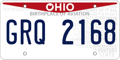 OH license plate GRQ2168