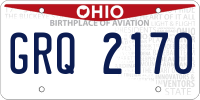 OH license plate GRQ2170
