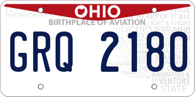 OH license plate GRQ2180