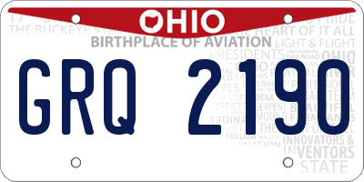 OH license plate GRQ2190