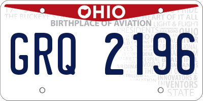 OH license plate GRQ2196