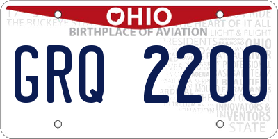 OH license plate GRQ2200