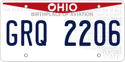 OH license plate GRQ2206