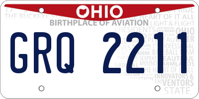 OH license plate GRQ2211