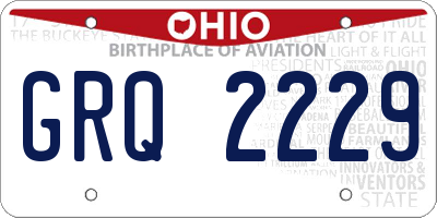 OH license plate GRQ2229