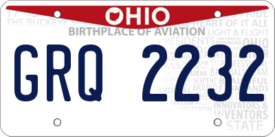 OH license plate GRQ2232