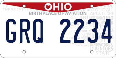 OH license plate GRQ2234