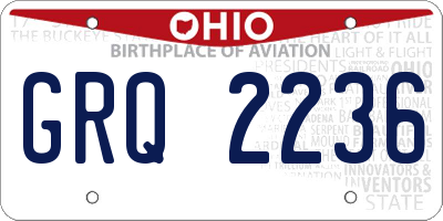 OH license plate GRQ2236
