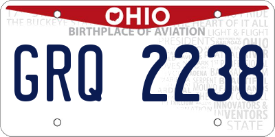 OH license plate GRQ2238