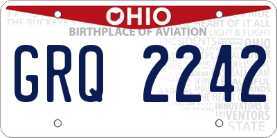 OH license plate GRQ2242