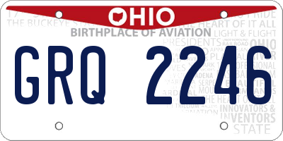 OH license plate GRQ2246