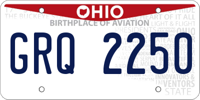 OH license plate GRQ2250