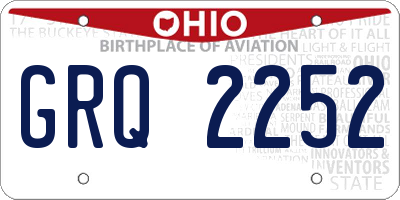 OH license plate GRQ2252