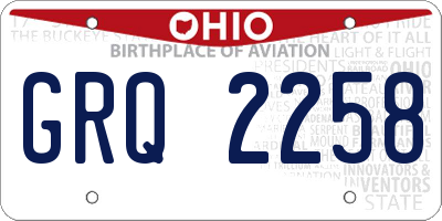 OH license plate GRQ2258