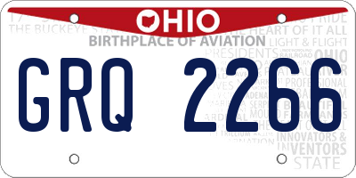 OH license plate GRQ2266