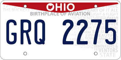 OH license plate GRQ2275