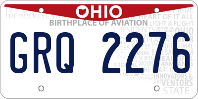 OH license plate GRQ2276