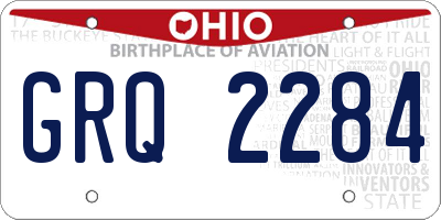 OH license plate GRQ2284