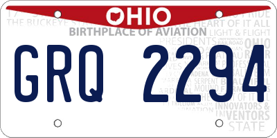 OH license plate GRQ2294