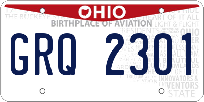 OH license plate GRQ2301